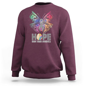 Brain Cancer Sweatshirt Hope Brain Tumor Awareness Support Brain Cancer Survivor TS02 Maroon Printyourwear