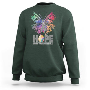 Brain Cancer Sweatshirt Hope Brain Tumor Awareness Support Brain Cancer Survivor TS02 Dark Forest Green Printyourwear