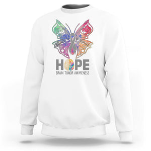 Brain Cancer Sweatshirt Hope Brain Tumor Awareness Support Brain Cancer Survivor TS02 White Printyourwear