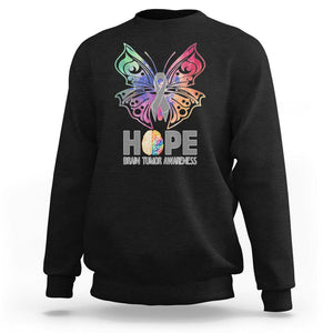 Brain Cancer Sweatshirt Hope Brain Tumor Awareness Support Brain Cancer Survivor TS02 Black Printyourwear