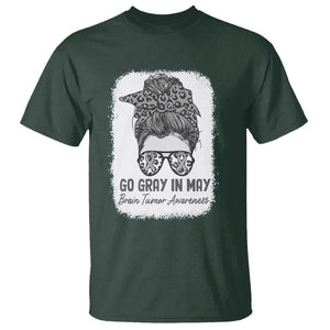 Brain Cancer T Shirt Brain Cancer Awareness Shirt Go Gray In May Messy Bun Womens TS02 Dark Forest Green Printyourwear