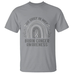 Brain Cancer T Shirt Brain Cancer Awareness Shirt Go Gray In May Ribbon Rainbow TS02 Sport Gray Printyourwear