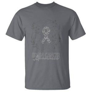 Brain Cancer T Shirt Brain Cancer Awareness Support Gray Ribbon Brain Men Womens TS02 Charcoal Printyourwear