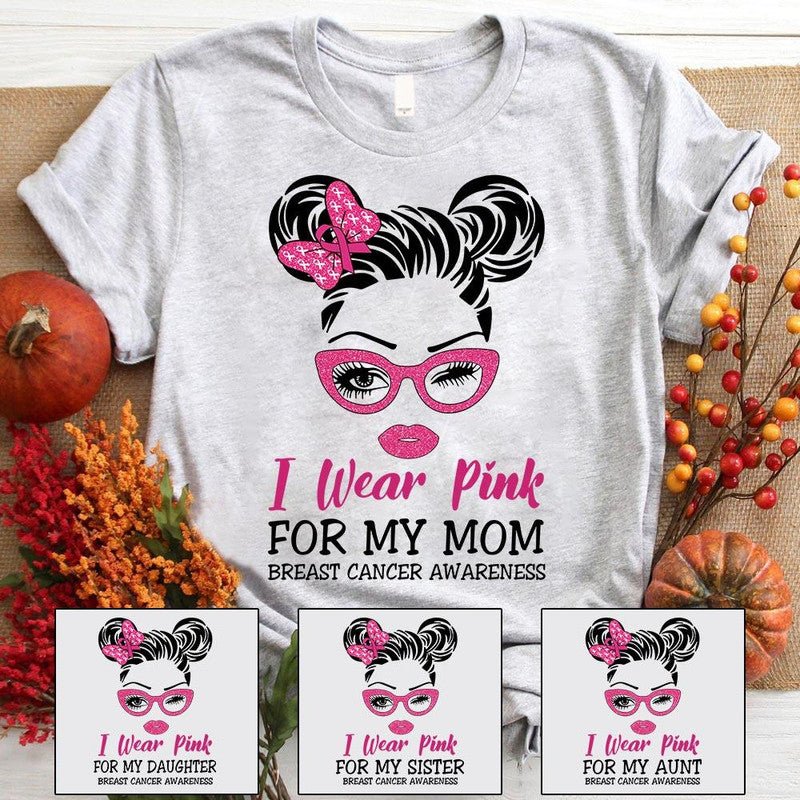 Breast Cancer Awareness Custom Shirts Awareness Month I Wear Pink For My Mom NO.1 CTM Sweater Adult Custom - Printyourwear