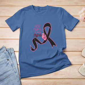 Breast Cancer Awareness For Women Her Fight Is My Fight Pink Ribbon Boxing Gloves TS02 Royal Blue Printyourwear