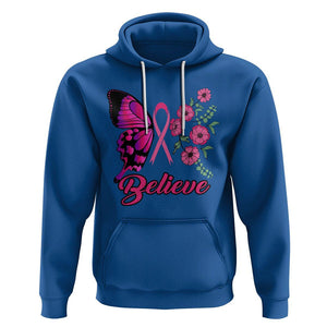 Breast Cancer Awareness Hoodie Believe Butterfly Flower Pink Ribbon Support Squad TS02 Royal Blue Printyourwear