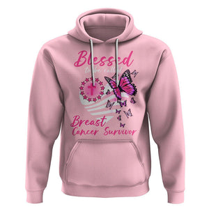 Breast Cancer Awareness Hoodie Blessed To Be Called Breast Cancer Survivor Pink Butterfly TS02 Light Pink Printyourwear