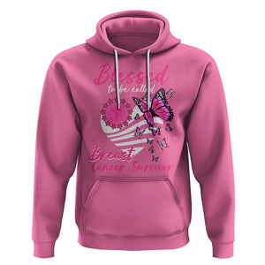 Breast Cancer Awareness Hoodie Blessed To Be Called Breast Cancer Survivor Pink Butterfly TS02 Azalea Printyourwear