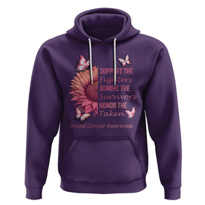 Breast Cancer Awareness Hoodie Support Admire Honor Breast Cancer Warrior Survivor Pink Sunflower TS02 Purple Printyourwear