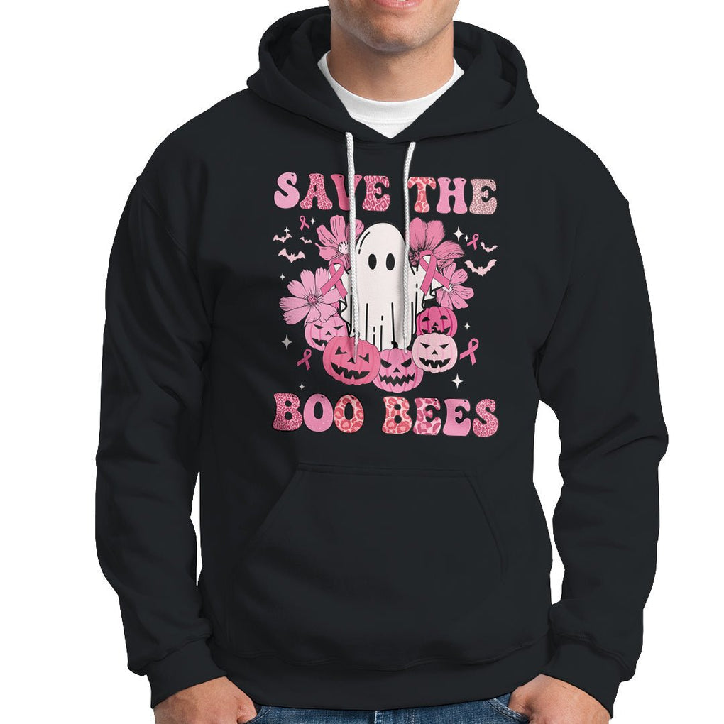 Breast Cancer Awareness Save Your Boo Bees Spooky Boos Ghost Halloween Hoodie TS02 Purple Printyourwear