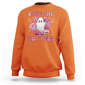 Breast Cancer Awareness Save Your Boo Bees Spooky Boos Ghost Halloween Sweatshirt TS02 Printyourwear