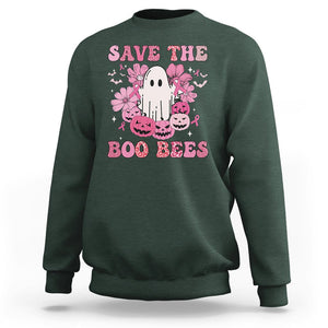 Breast Cancer Awareness Save Your Boo Bees Spooky Boos Ghost Halloween Sweatshirt TS02 Printyourwear