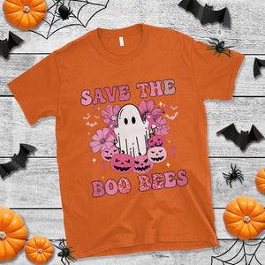 Breast Cancer Awareness Save Your Boo Bees Spooky Boos Ghost Halloween T Shirt TS02 Printyourwear