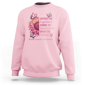 Breast Cancer Awareness Sweatshirt Support Admire Honor Breast Cancer Warrior Survivor Pink Sunflower TS02 Light Pink Printyourwear