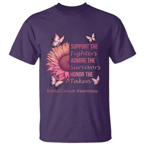 Breast Cancer Awareness T Shirt Support Admire Honor Breast Cancer Warrior Survivor Pink Sunflower TS02 Purple Printyourwear