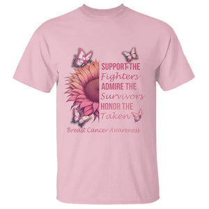 Breast Cancer Awareness T Shirt Support Admire Honor Breast Cancer Warrior Survivor Pink Sunflower TS02 Light Pink Printyourwear