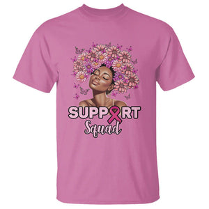 Breast Cancer Awareness T Shirt Support Squad Black Afro Women Pink Ribbon Sunflower TS02 Azalea Printyourwear