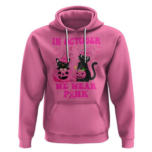 Breast Cancer Cat Hoodie In October We Wear Pink Black Cat Halloween Breast Cancer Awareness TS02 Azalea Printyourwear