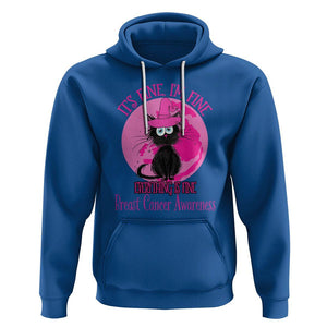 Breast Cancer Cat Hoodie It's Fine I'm Fine Everything's Fine Black Cat Breast Cancer Warrior TS02 Royal Blue Printyourwear