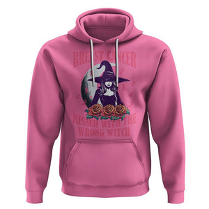 Breast Cancer Witch Hoodie Breast Cancer Messed With Wrong Witch Pink Ribbon Halloween Witch TS02 Azalea Printyourwear