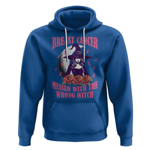 Breast Cancer Witch Hoodie Breast Cancer Messed With Wrong Witch Pink Ribbon Halloween Witch TS02 Royal Blue Printyourwear