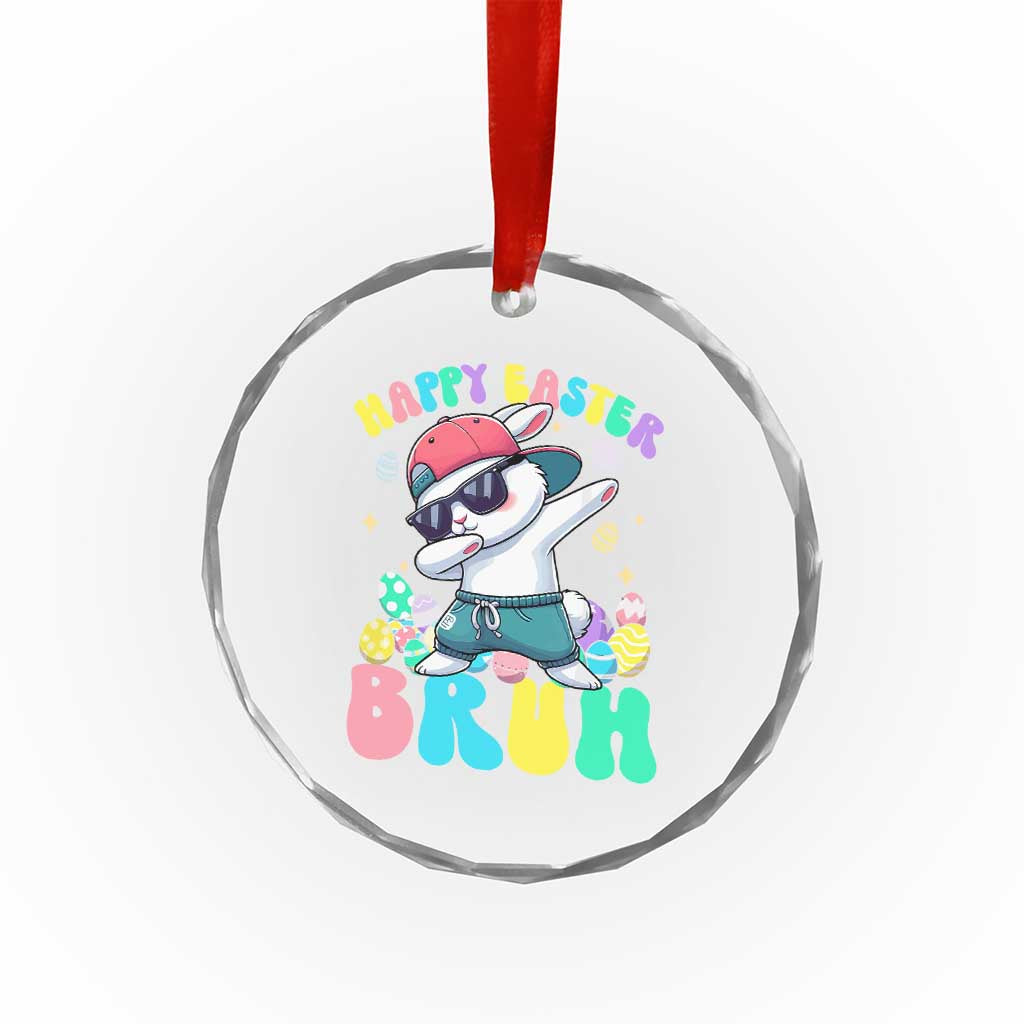 Bruh Easter Crystal Glass Ornament Funny Bunny Dab Rabbit Dance TS10 Print Your Wear