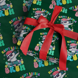 Bruh Easter Wrapping Paper Roll Funny Bunny Dab Rabbit Dance TS10 Green Print Your Wear