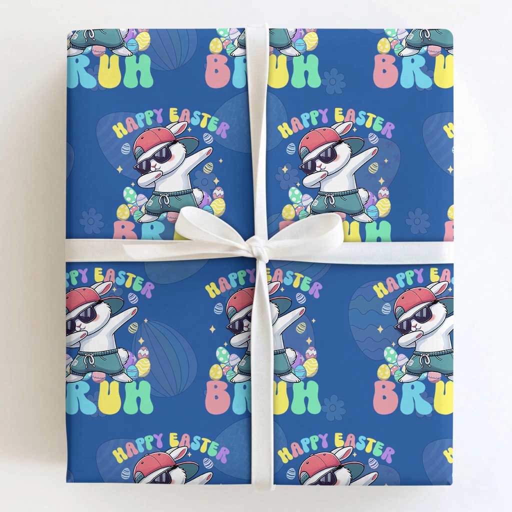 Bruh Easter Wrapping Paper Roll Funny Bunny Dab Rabbit Dance TS10 Royal Blue Print Your Wear