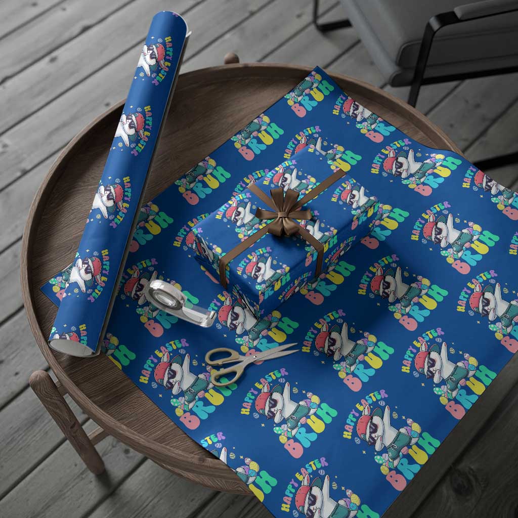 Bruh Easter Wrapping Paper Roll Funny Bunny Dab Rabbit Dance TS10 Blue Print Your Wear