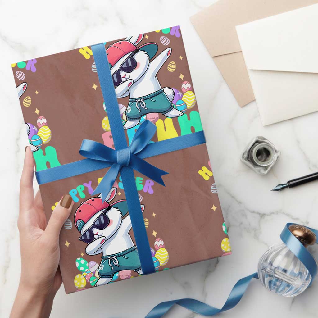 Bruh Easter Wrapping Paper Roll Funny Bunny Dab Rabbit Dance TS10 Mocha Print Your Wear