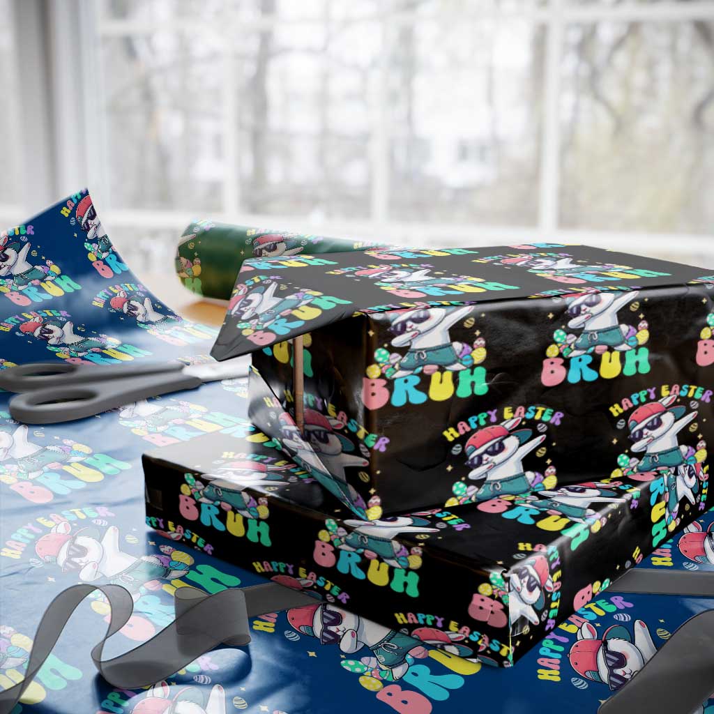 Bruh Easter Wrapping Paper Roll Funny Bunny Dab Rabbit Dance TS10 Black Print Your Wear