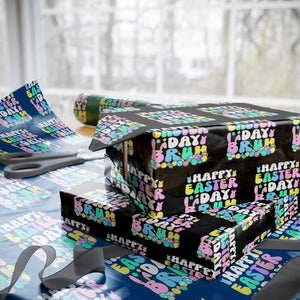 Bruh Easter Wrapping Paper Roll Teens Boys Kids Cute Bunny Eggs TS10 Black Print Your Wear