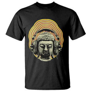 Buddhism Music Lover T Shirt Buddha Headphones Buddhist Monk DJ TS09 Black Printyourwear