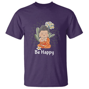 Buddhism T Shirt Be Happy Little Baby Buddha TS09 Purple Printyourwear