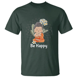 Buddhism T Shirt Be Happy Little Baby Buddha TS09 Dark Forest Green Printyourwear