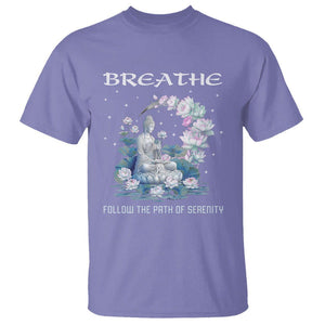 Buddhism T Shirt Breathe Follow The Path Of Serenity TS09 Violet Printyourwear