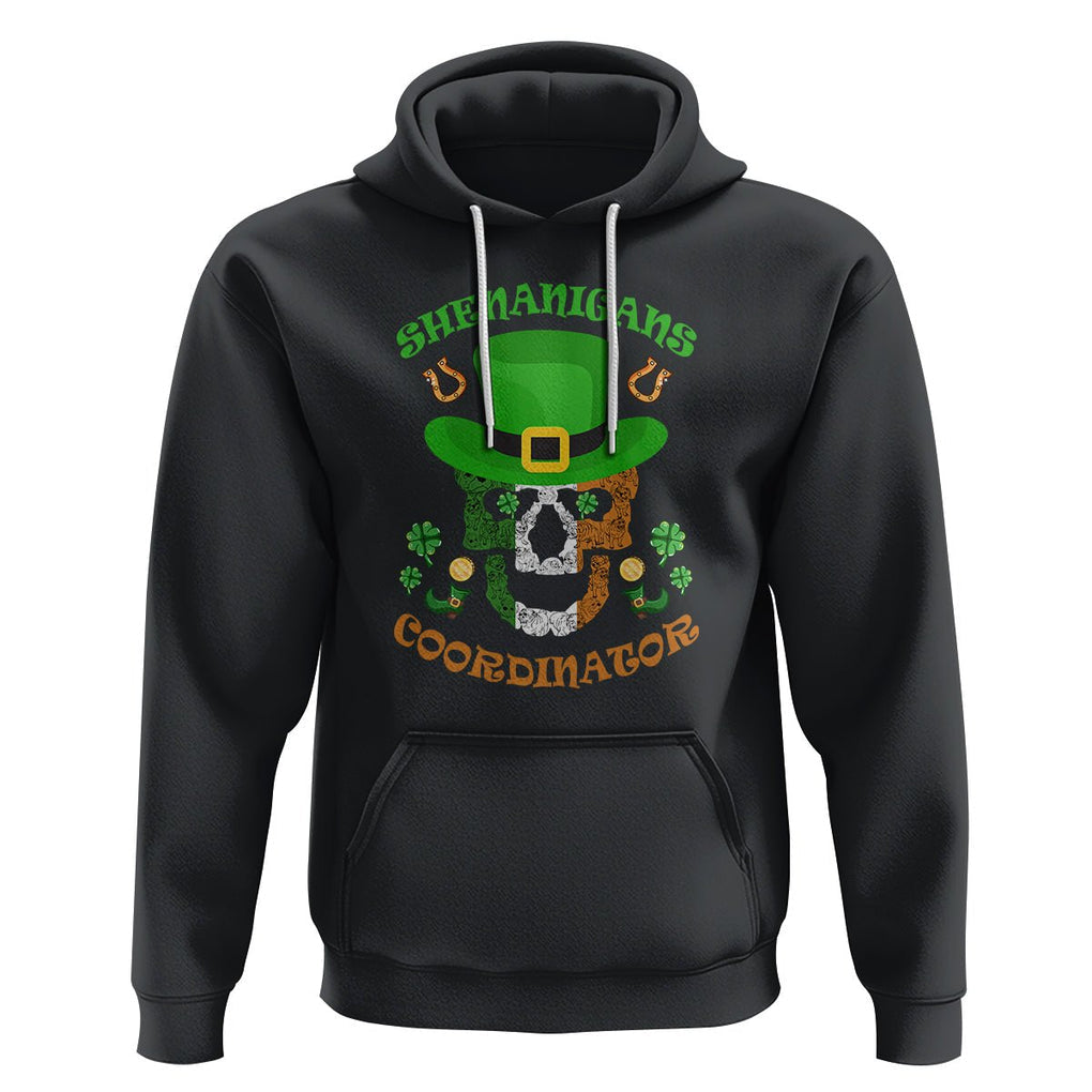 Bull Dog Skull Hoodie Shenanigans Coordinator St Patrick's Day TS02 Black Printyourwear