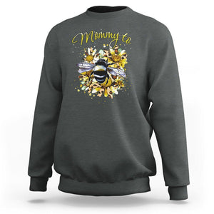 Bumblebee New Mom Sweatshirt Mommy To Be Pregnancy Announcement First Mother's Day TS02 Dark Heather Printyourwear