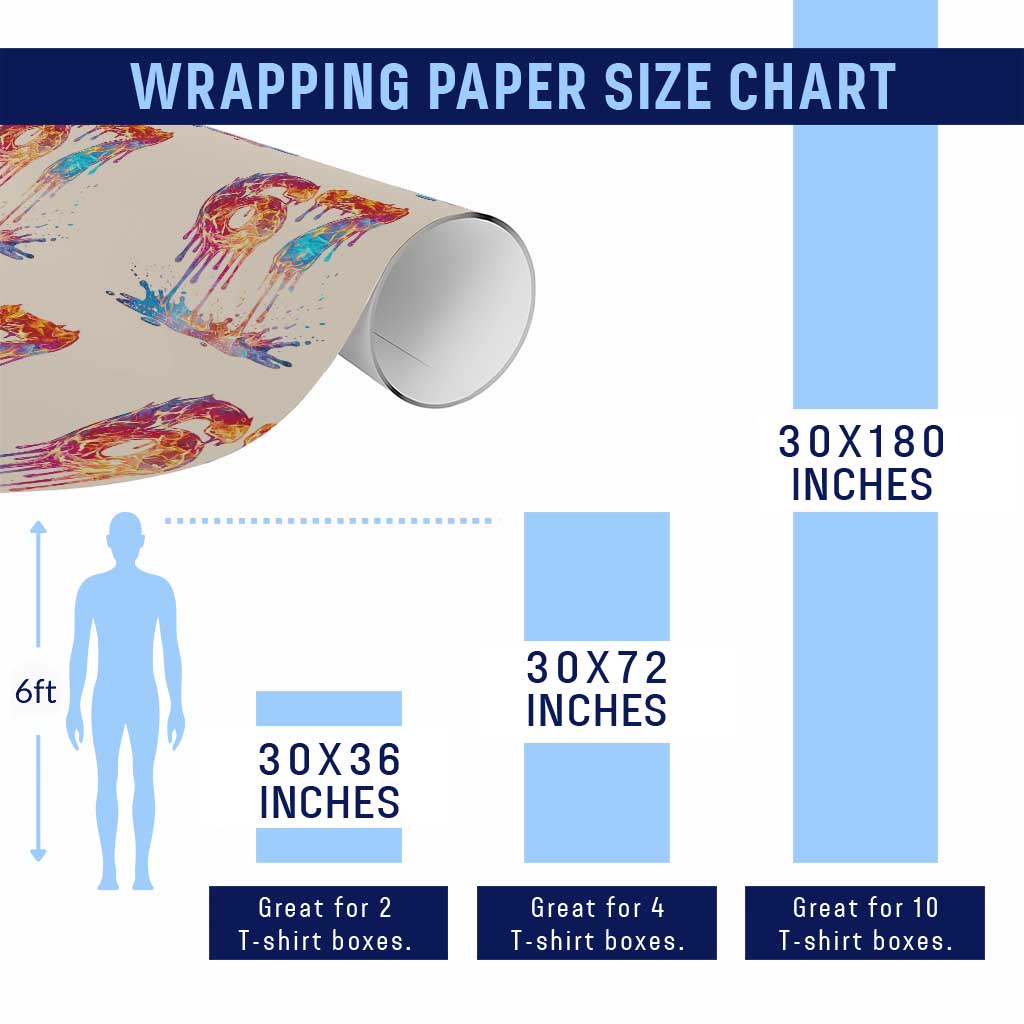 Burning Six Seven Wrapping Paper Roll Drip Fire Flame Meme TS12 Print Your Wear