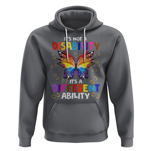 Butterfly Autism Hoodie It's Not A Disability It's A Different Ability Spectrum Rainbow Infinity TS02 Charcoal Printyourwear