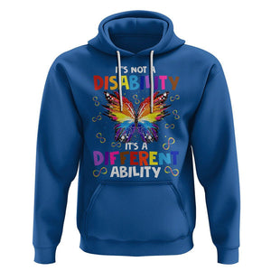 Butterfly Autism Hoodie It's Not A Disability It's A Different Ability Spectrum Rainbow Infinity TS02 Royal Blue Printyourwear