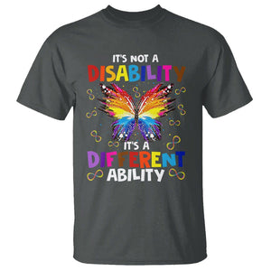 Butterfly Autism T Shirt It's Not A Disability It's A Different Ability Spectrum Rainbow Infinity TS02 Dark Heather Printyourwear