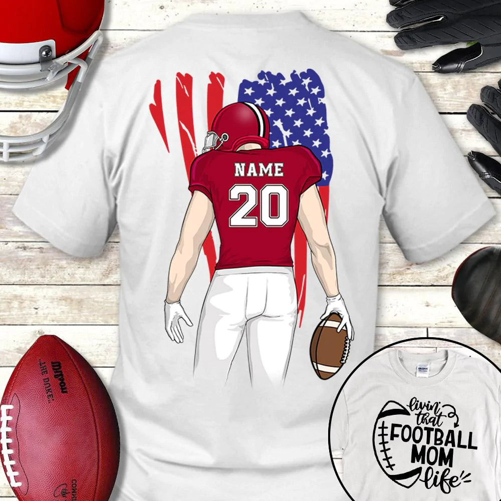 Personalized Livin That Football Mom Life T Shirt CTM Youth Custom - Printyourwear