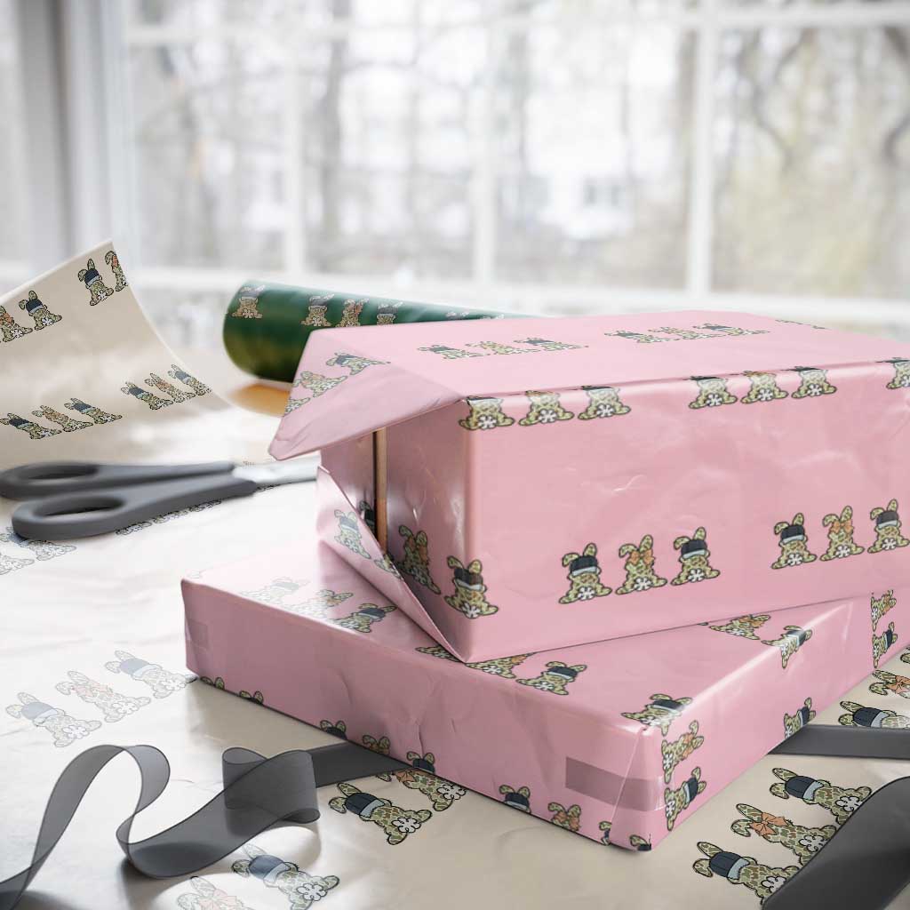 Camo Easter Bunny Wrapping Paper Roll Funny Hunter Easter Gift TS12 Light Pink Print Your Wear