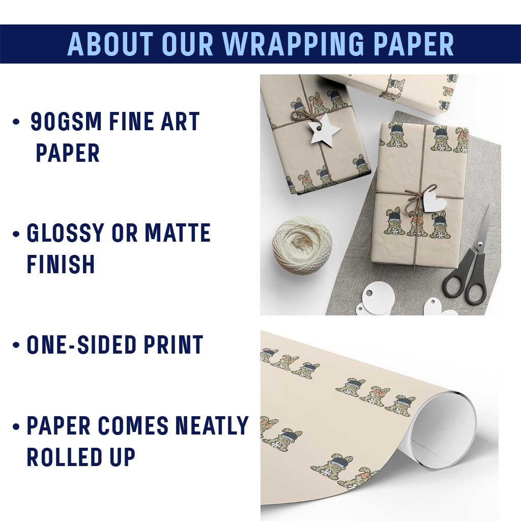 Camo Easter Bunny Wrapping Paper Roll Funny Hunter Easter Gift TS12 Print Your Wear
