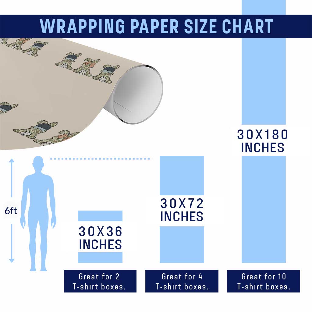 Camo Easter Bunny Wrapping Paper Roll Funny Hunter Easter Gift TS12 Print Your Wear