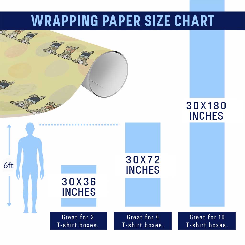 Camo Easter Bunny Wrapping Paper Roll Funny Hunter Easter Gift TS12 Print Your Wear