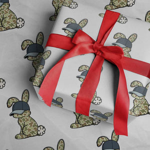 Camouflage Bunny Wrapping Paper Roll Funny Hunter Easter Gift TS12 White Print Your Wear