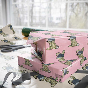 Camouflage Bunny Wrapping Paper Roll Funny Hunter Easter Gift TS12 Light Pink Print Your Wear