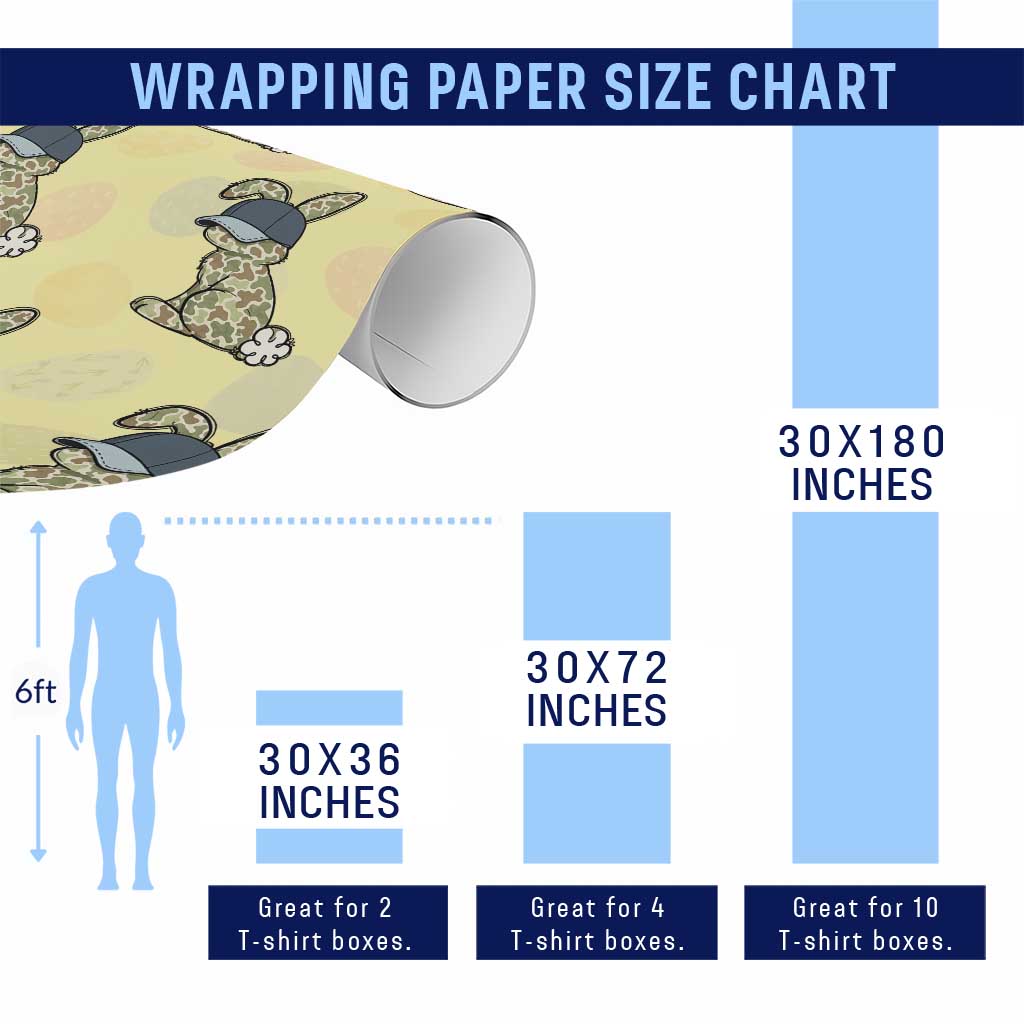 Camouflage Bunny Wrapping Paper Roll Funny Hunter Easter Gift TS12 Print Your Wear